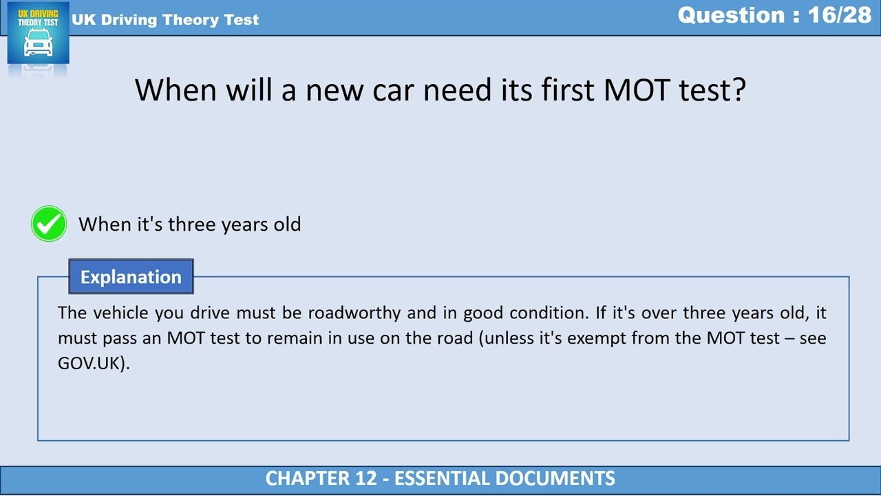 When Does a New Car Need Its First MOT Test?