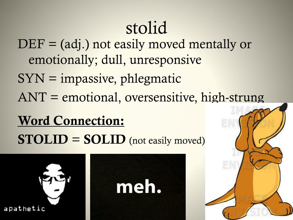 Stolid Crossword Solved